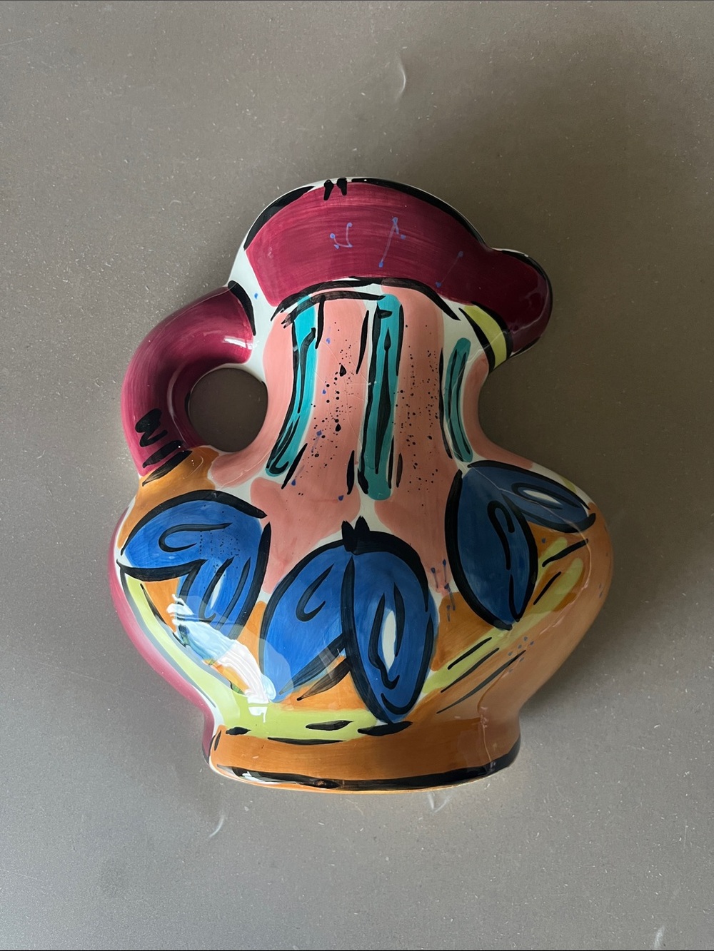 Kathryn Youngs By Ganz Hand-Painted Ceramic Vase Wall Art - Multicolor